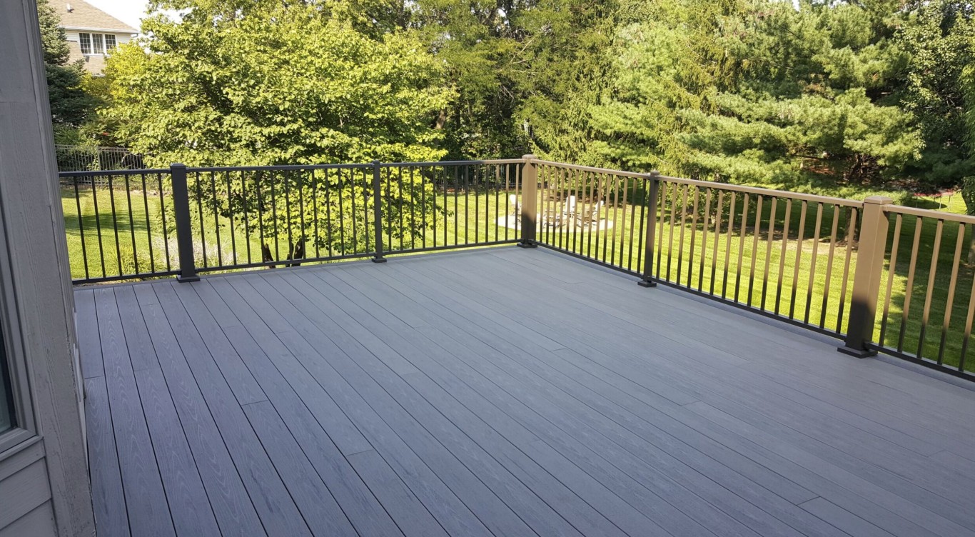 Modern composite deck installation with durable materials
